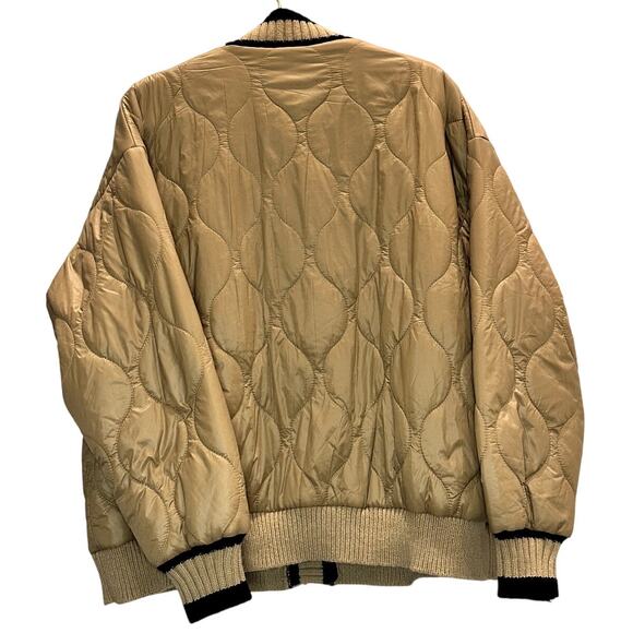 ACOA – Quilted Bomber Jacket – Tan/Black Mixed Media – Size Small - Picture 4 of 4